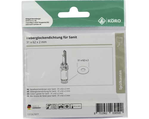 Membrană rezervor WC pentru Sanit, 31 x 62 x 2 milimetri