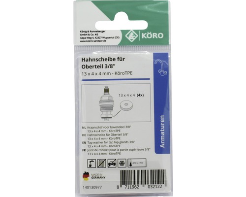 Șaibă robinet pentru partea superioară, dimensiune 13x4x4 mm, KÖRO Armaturen