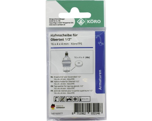 Șaibă ventil pentru partea superioară, 16x4x4 milimetri
