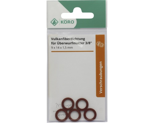 Garnitură din fibră vulcanizată pentru piuliță de racord 3/8 inch, 9 x 14 x 1,5 mm