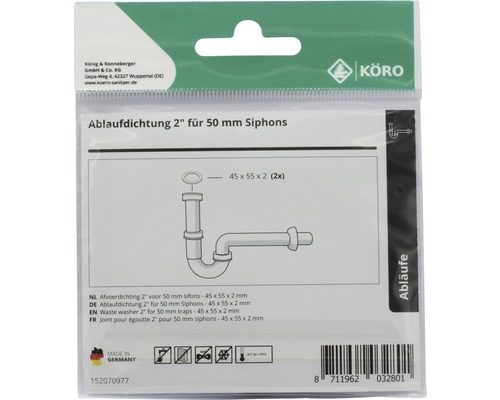 Garnitură de etanșare pentru scurgere de doi țoli pentru sifoane de 50 de milimetri