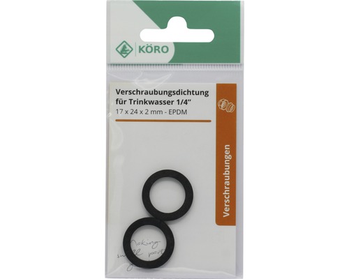 Garnitură fiting 1/4 inch pentru apă potabilă, 17 x 24 x 2 milimetri, EPDM