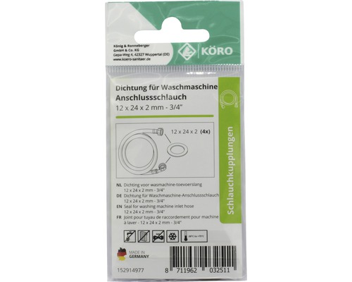 Garnitură pentru furtun de racordare mașină de spălat 12 x 24 x 2 milimetri - 3/4 țoli