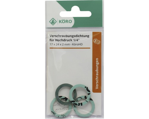 Garnituri cu filet Köro pentru înaltă presiune 1/4 inch, 17 x 24 x 2 milimetri