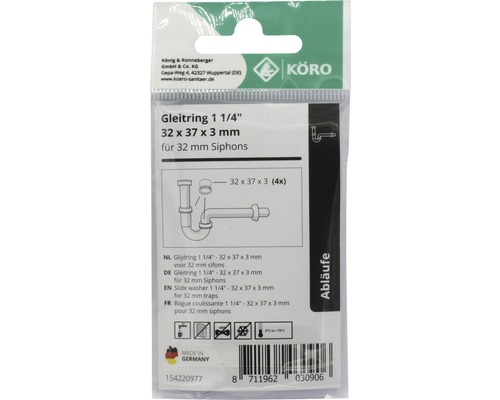 Inel de glisare 1 1/4 inch, 32 x 37 x 3 milimetri pentru sifoane de 32 milimetri în pachet