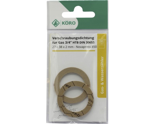Etanșări fitinguri pentru gaz 3/4 inch HTB DIN 30653, 27 x 38 x 2 milimetri, Novapress 850