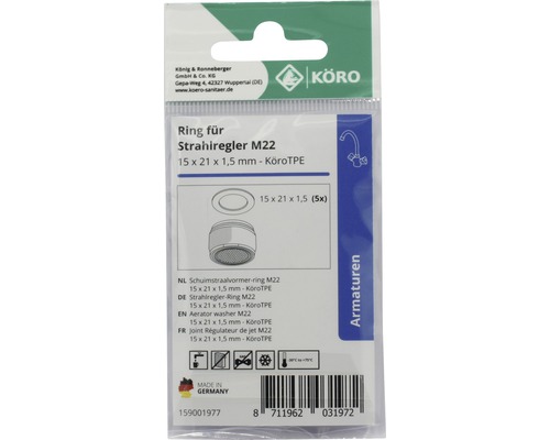 Körö Inel regulator jet M22, 15 x 21 x 1,5 mm, ambalaj