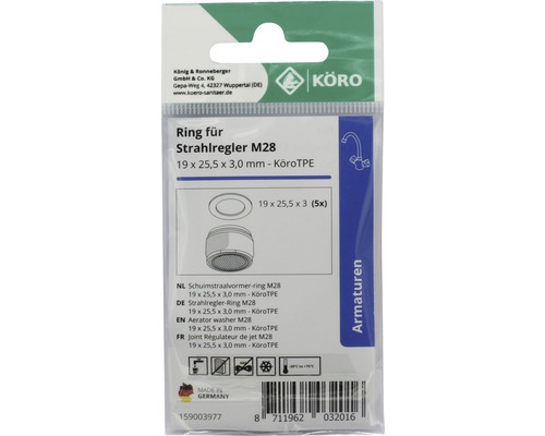 KÖRO inel regulator jet M28, 19 x 25,5 x 3,0 mm, ambalaj