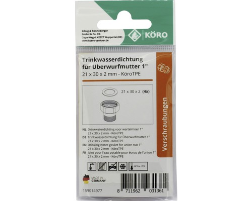 Garnitură de etanșare pentru apă potabilă pentru piuliță olandeză 1 inch, 21 x 30 x 2 milimetri