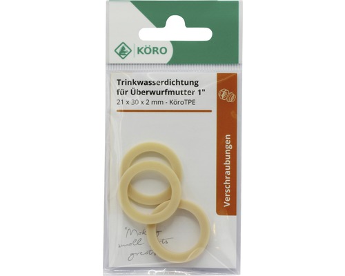 Etanșare pentru apă potabilă pentru piuliță olandeză de 1 inch, 21 x 30 x 2 milimetri în carcasă de plastic