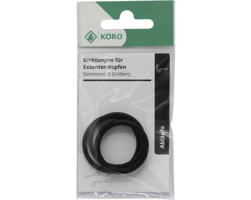 Garnituri pentru dopuri excentrice, sortiment de trei dimensiuni în ambalaj