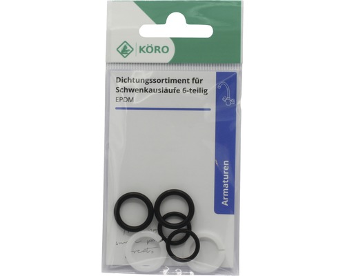 Körö Sortiment de etanșări pentru țevi de scurgere pivotante, 6 piese, EPDM