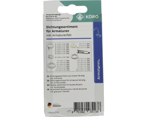 Set de etanșare pentru robinete, inclusiv unsoare, 46 de piese