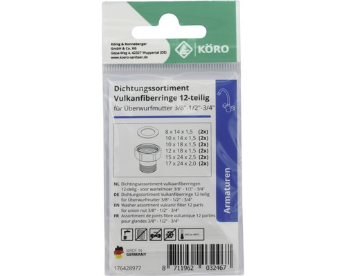 Set etanșări fibră vulcanizată, 12 piese pentru piuliță olandeză