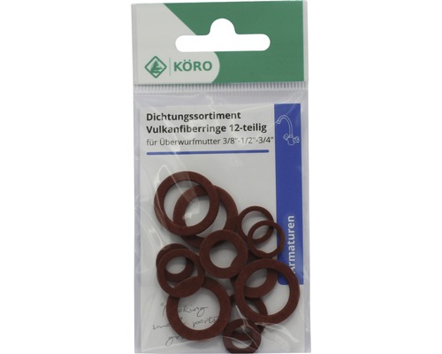 Set de etanșare cu inele din fibră vulcanizată, 12 piese, pentru piulițe de racord de diferite dimensiuni