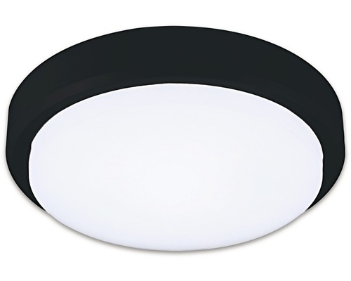 Plafonieră cu LED integrat Mango 18W 1620 lumeni, Ø21 cm, negru, protecție la umiditate IP54 Lumină de tavan neagră cu suprafață luminoasă rotundă albă