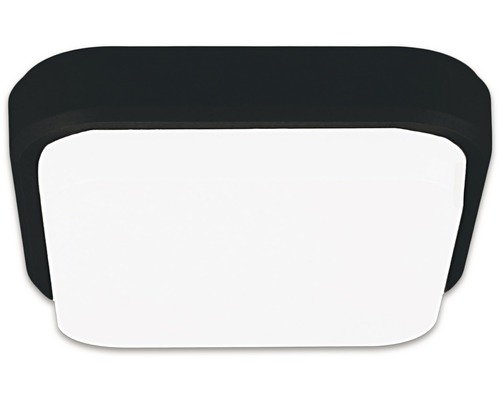 Plafonieră cu LED integrat Mango 18W 1620 lumeni, 21x21 cm, negru, protecție la umiditate IP54 Plafonieră pătrată