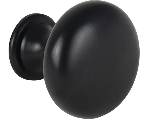 Buton pentru mobilă Ø29mm, metal zamac negru