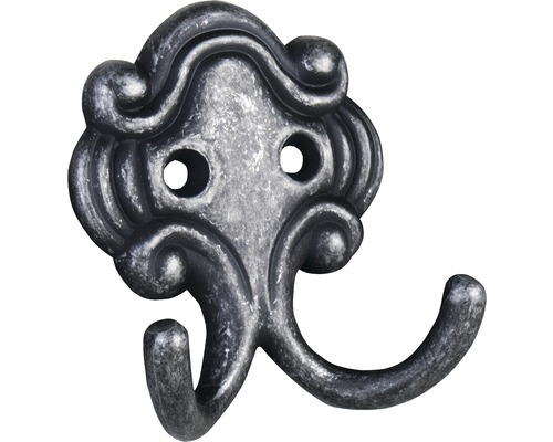 Cuier pentru dulap 58x64x26mm, metal nichel antic