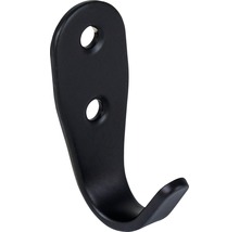Cuier negru din metal cu două găuri de fixare