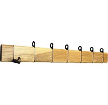 Bară de haine din lemn cu șase cârlige