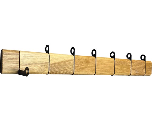 Bară de haine din lemn cu șase cârlige