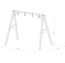 Imaginea unui cadru de balansoar din lemn cu dimensiuni
