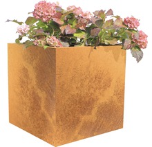 Jardinieră pătrată cu hortensii