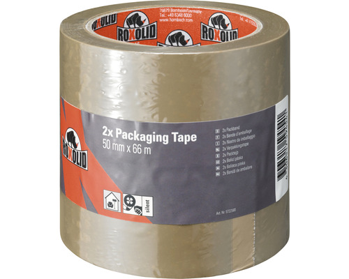 Set 2 benzi de ambalare ROXOLID Packaging Tape maro 50 mm x 66 m