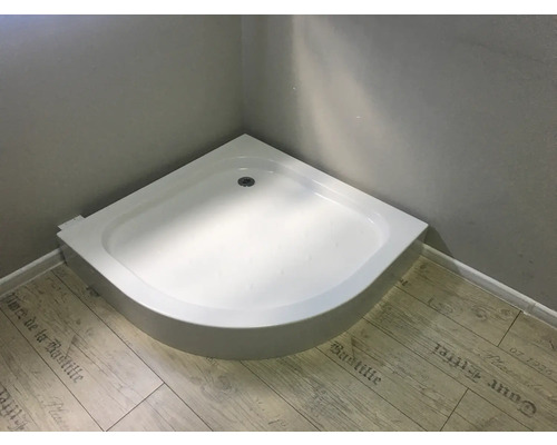 Cădiță de duș de colț din acril sanitar în baie