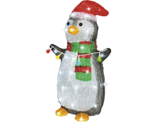 Pinguin 48 LED-uri H 45 cm alb rece