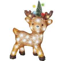 Figurină decorativă ren cu brad și iluminare