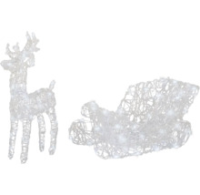 Căprioară decorativă luminoasă cu sanie pentru exterior