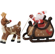 Decoratiune de Craciun: sanie cu Mos Craciun si ren