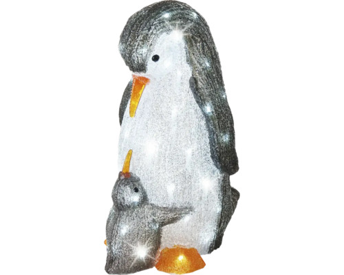 Pinguin 60 LED-uri H 47 cm alb rece