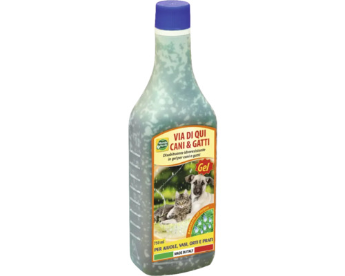 Gel repelent Mondo Verde împotriva câinilor și pisicilor 750 ml Gel repelent pentru animale într-o sticlă de 750 mililitri pentru câini și pisici