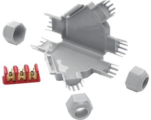 Cutie legături electrice ramificație tip „Y” Grothe Fred 110x72x25 mm, cu gel, rezistentă la scufundare și raze UV