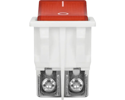 Întrerupător simplu cu element de acționare roșu și borne cu șurub