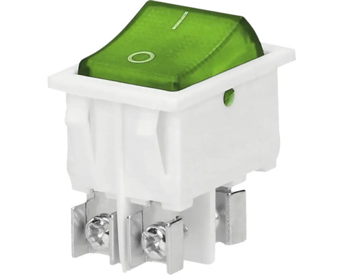 Buton întrerupător cu LED, On/Off, 230 V, verde/alb