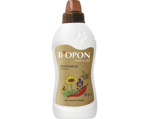 Îngrășământ lichid Biopon natural Biohumus universal 0,5 l Sticlă îngrășământ universal Biohumus 0,5 l