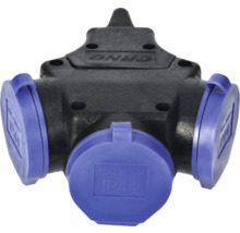 Distribuitor de energie Orno cu trei prize cu contact de protecție și grad de protecție IP44
