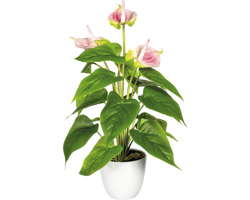 Plantă artificială Anthurium, H 40 cm, trandafiriu