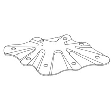 Placă metalică de bază cu găuri pentru șuruburi