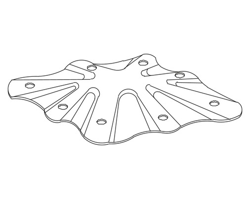 Placă metalică de bază cu găuri pentru șuruburi