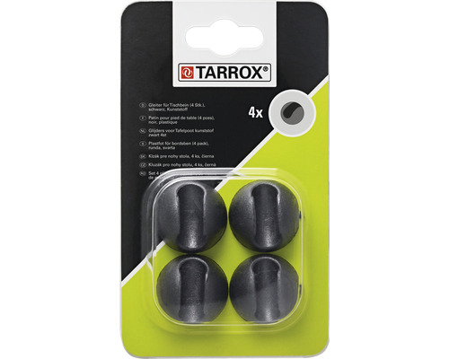 Capace din plastic Tarrox Spider Glider-Set, negru, pachet 4 bucăți