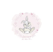 Ilustrație cu un iepure așezat cu o coroană de flori și inscripția Sweet as can be