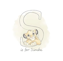 Ilustrație cu litera S și leul Simba
