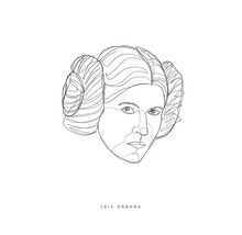 Desen liniar cu Leia Organa