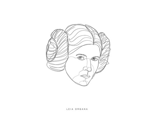 Desen liniar cu Leia Organa