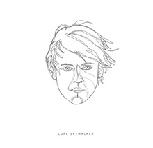 Ilustrație cu Luke Skywalker ca desen cu linii